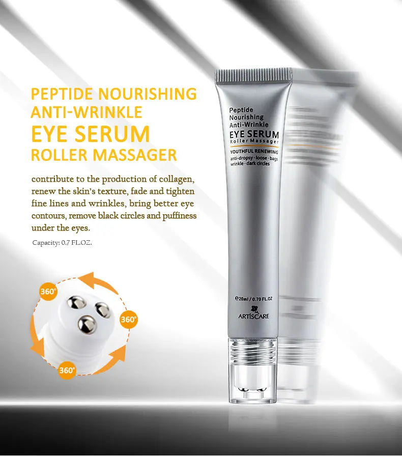 ARTISCARE 24K Gold Skincare Set – Face Essence + Eye Cream + Peptide Roller | Dark Circles & Anti-Aging