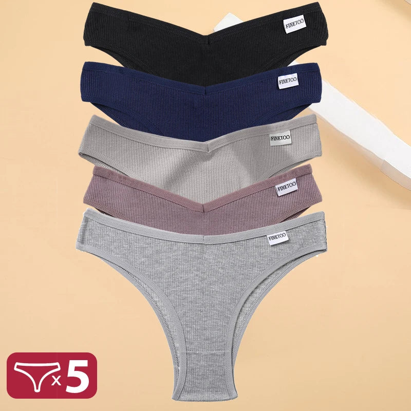 Set de 5 Panties de Algodón Hipoalergénico para Mujer