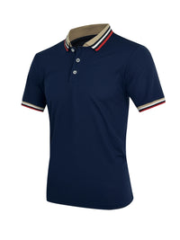 Striped Business Casual Polo Shirt | Men’s Breathable Short Sleeve Top | EU S–XXL