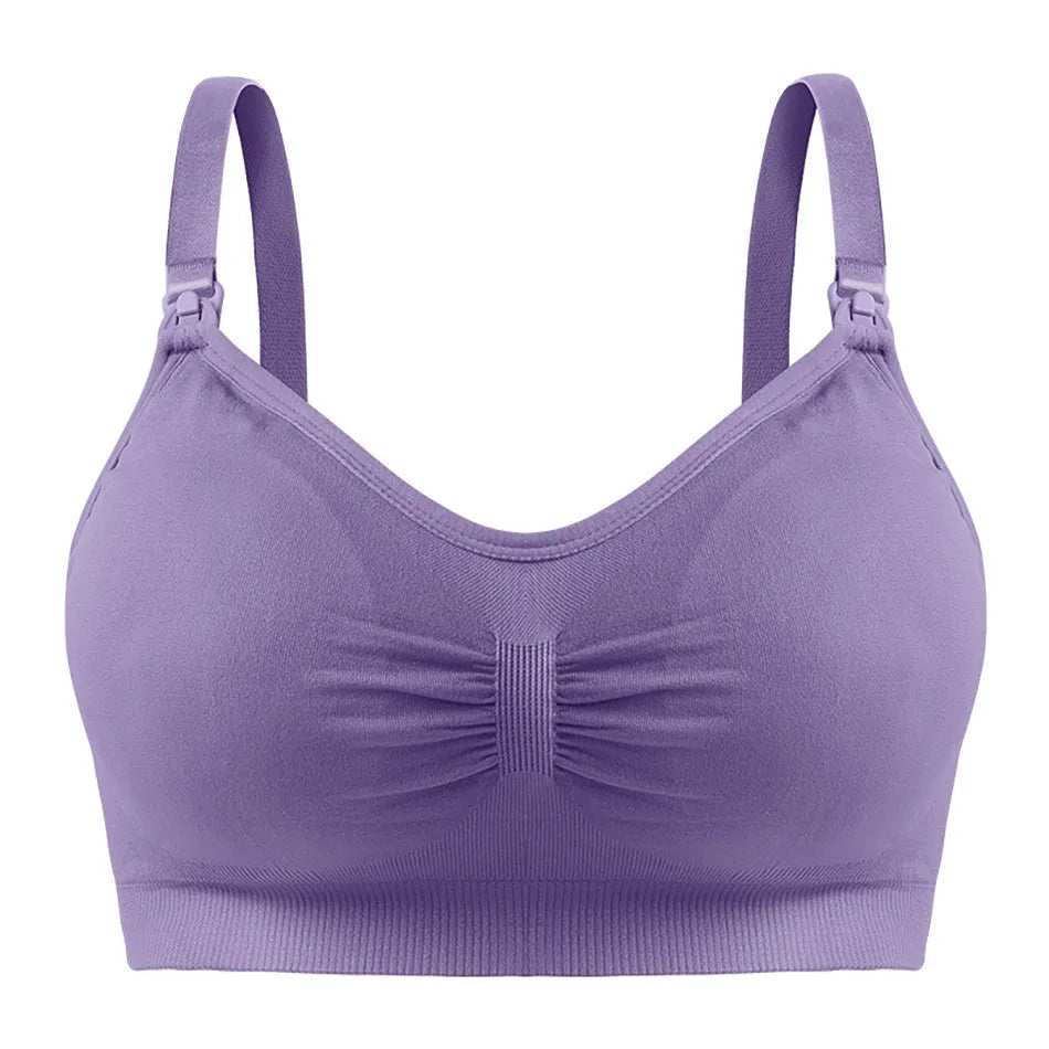 Seamless Maternity Nursing Bralette | Wire-Free Sleep Bra for Pregnant & Breastfeeding Women
