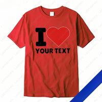 Unisex Custom "I Love" Text T‑Shirt, Polyester