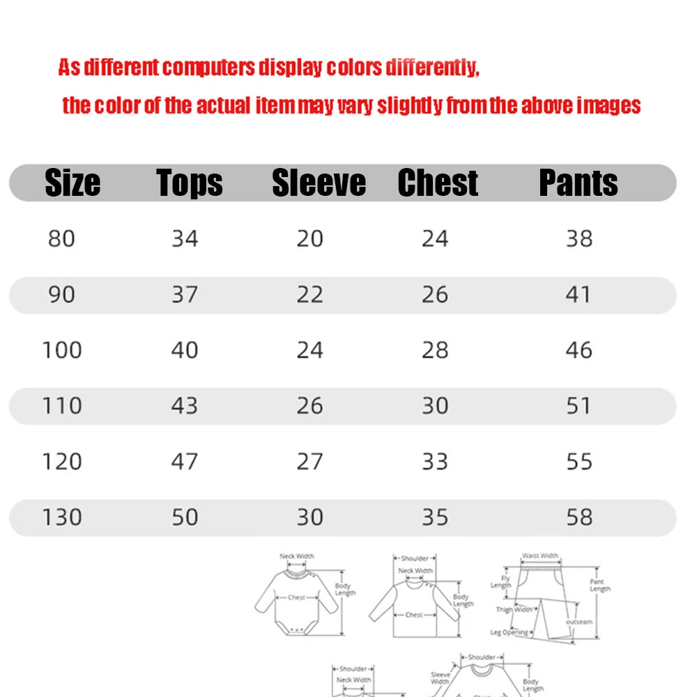 Kids Cotton Cartoon Pajama Set – Long Sleeve Unisex Sleepwear