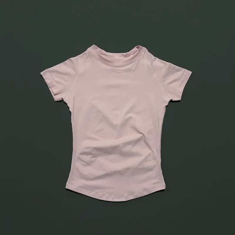 Women's Seamless Workout Top – Short Sleeve Yoga & Gym T-Shirt | Slim Fit Activewear