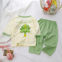 Kids Cotton Pajama Set - Cartoon Print Long Sleeve PJs | Ages 3-8Y