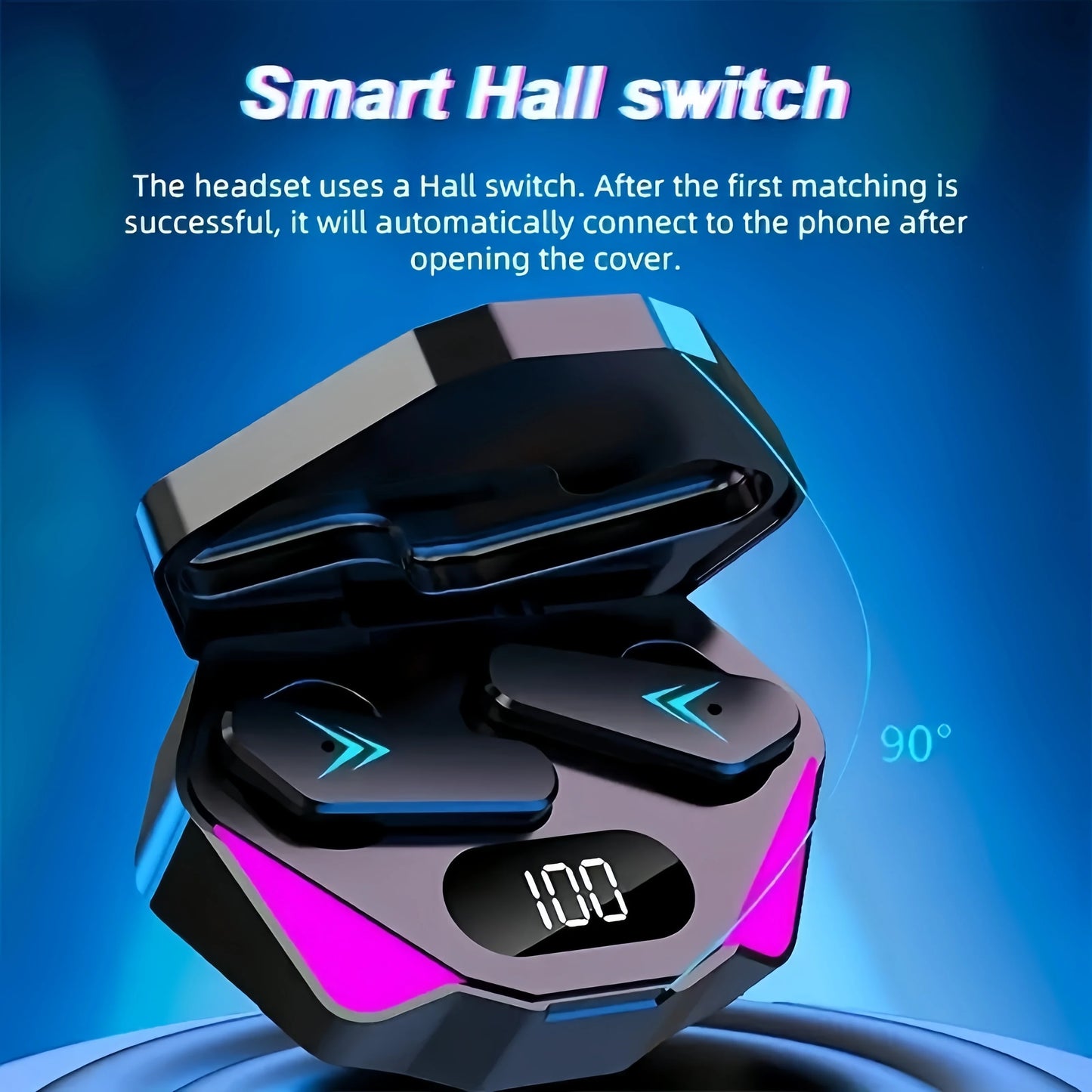 TWS Wireless Bluetooth Earbuds – LED Display, Built-in Mic & Noise Reduction for Gaming & Sport