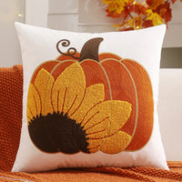 1 PC Halloween Decoration Throw Pillow Cover Pumpkin Ghost Embroidery Velvet Autumn Thanksgiving Harvest Home Living Room