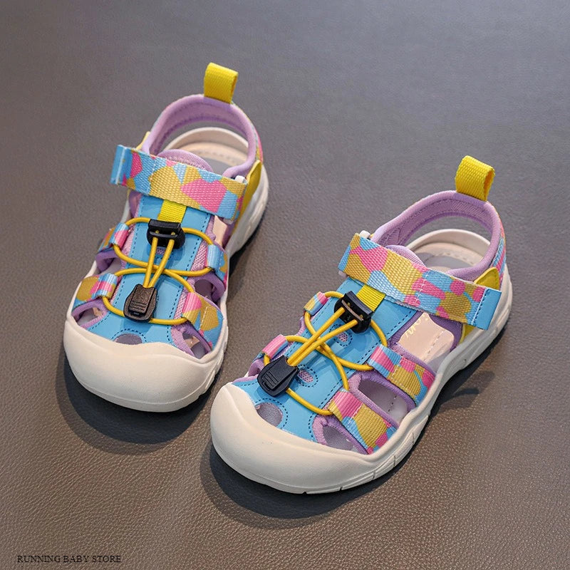 Jiiyello Camouflage Sports Sandals - Toe Protection Water Shoes for Kids