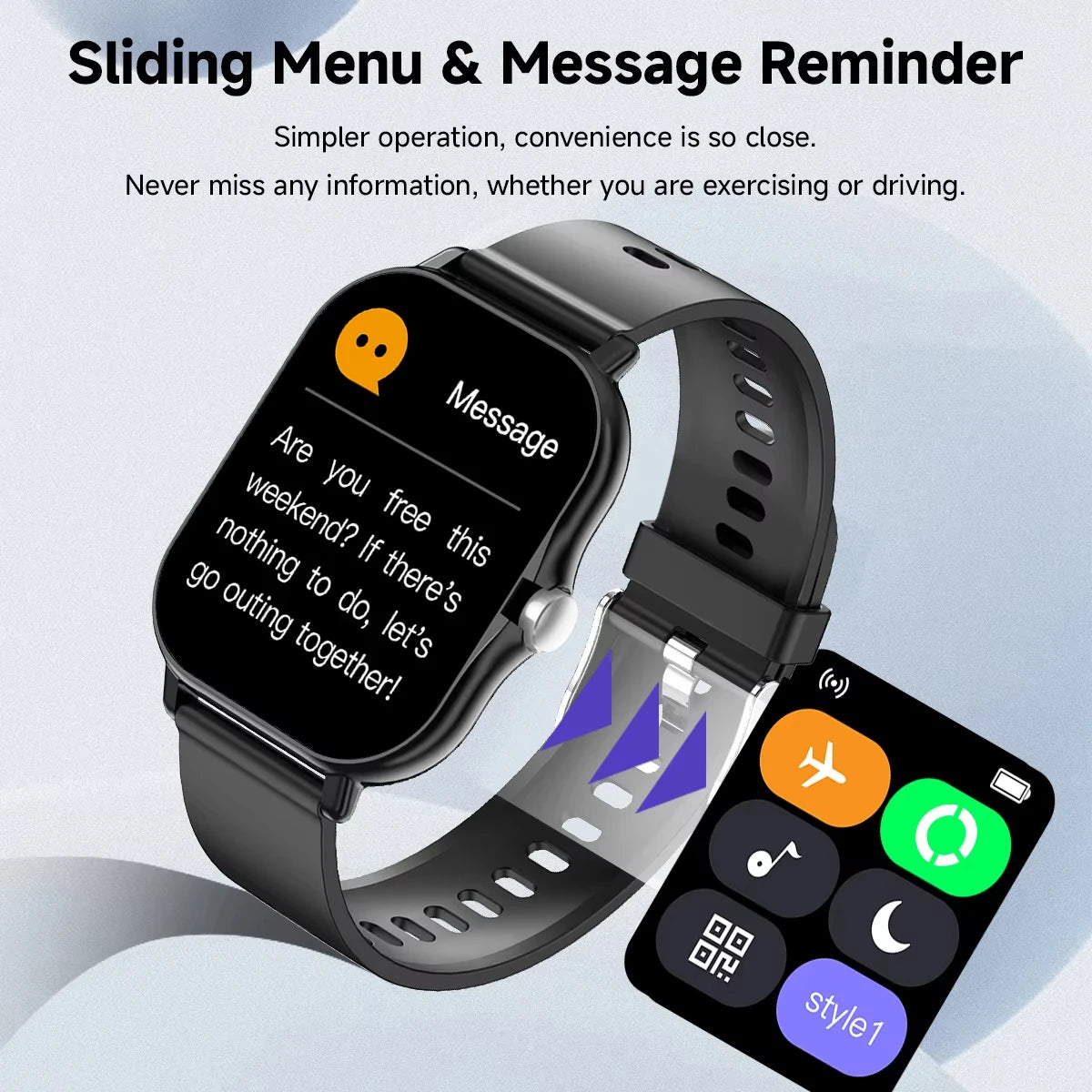 LAXASFIT Fashion Smart Watch | 1.85" AMOLED HD Bluetooth Calling Health Monitor 100+ Watch Faces for Men & Women