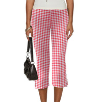 Pantalones Capri Mujer Y2K - Lazo Satén Abertura Lateral Slim Fit Verano