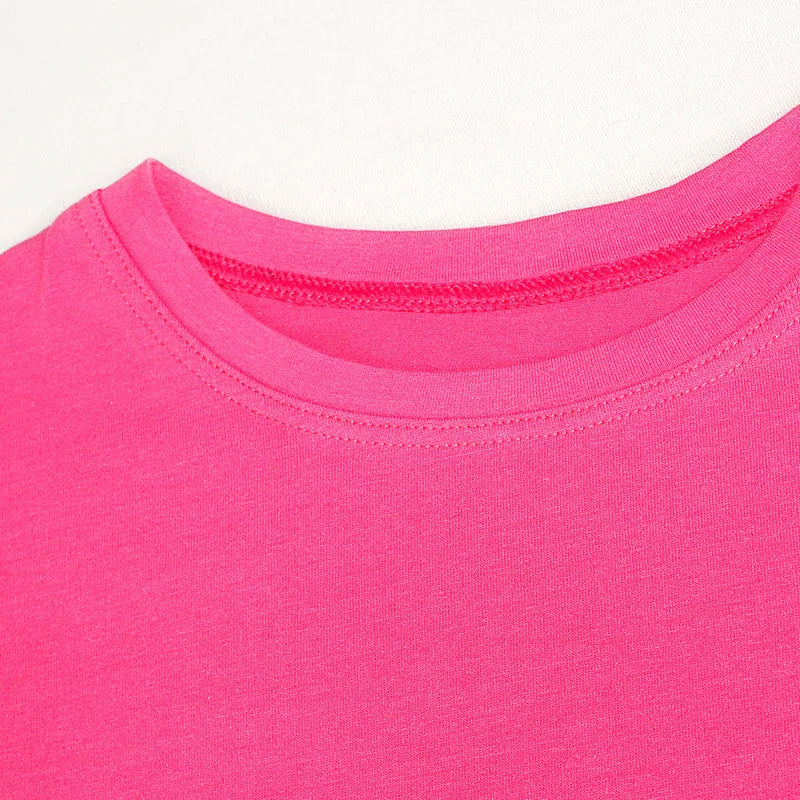 Girls 100% Cotton Flower Print T-Shirt | Sizes 2–14 Years | Pink & White