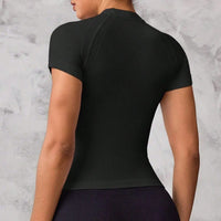 Women's Short-Sleeve Sports Top | Breathable Quick-Dry Nylon for Running & Yoga