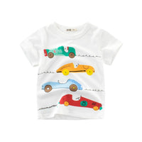 Boys Summer Cartoon Stripe T-Shirt | Short Sleeve Kids Tee Ages 2–9 Years