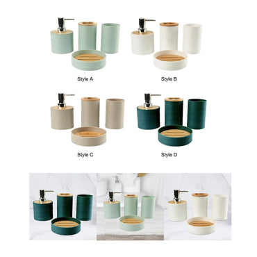4-Piece Bathroom Accessories Set | Soap Dispenser, Toothbrush Holder, Cup & Soap Dish