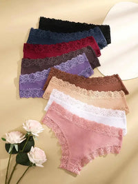 Set de 5 Panties de Algodón con Encaje - Ropa Interior Femenina