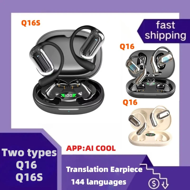 Wireless Bluetooth Translation Headphones 144 Languages Instant Translator Earbuds Headphones Smart Voice Real Time for Travel