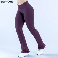 Pantalones Acampanados Yoga Mujer - Cintura Cruzada Seamless Fitness Wide Leg