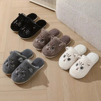 Pantuflas Felpa Gato Mujer - Antideslizantes Cálidas para Casa Invierno