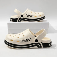 Unisex Perforated Platform Slides - Thick Sole Anti-Slip Summer Sandals