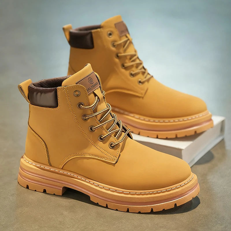 Men's Tactical Ankle Boots - All-Terrain Lace-Up Combat Boots for Outdoor & Motorcycle