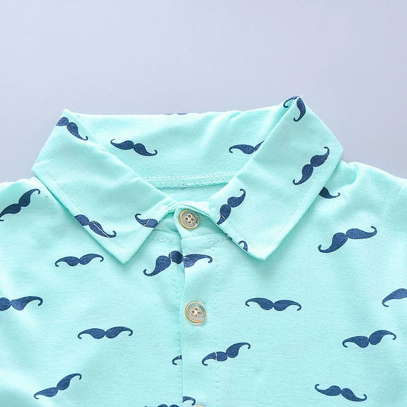 Boys Summer Outfit Set - Cotton Shirt & Shorts 2-Piece