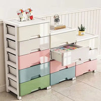 Rolling Drawer Storage Cabinet with Wheels | 3–7 Layer Dustproof Organizer Wardrobe