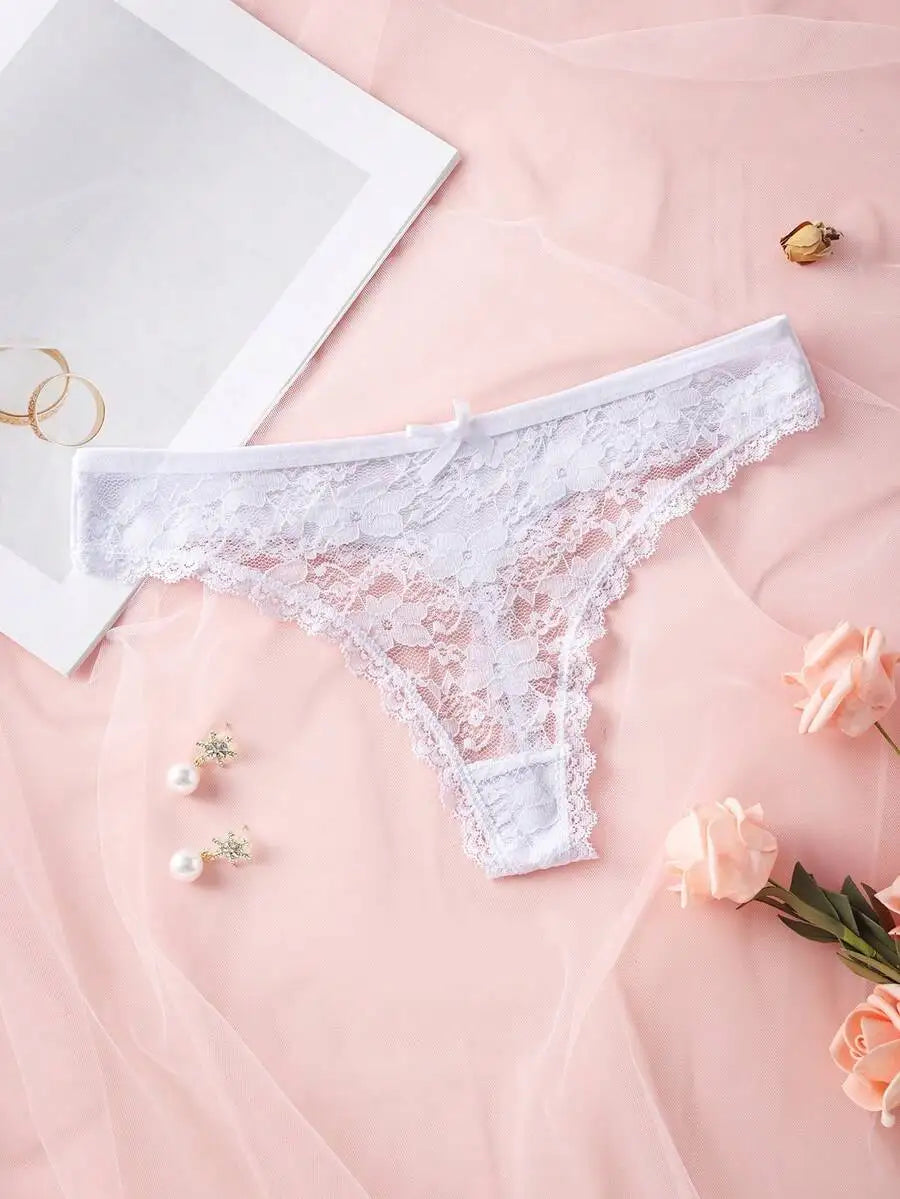 Lace Thong Set – 3 Pack | Low-Rise G-String Panties