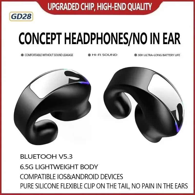 OWS Bluetooth 5.3 Ear Hook Earphone | IPX5 Waterproof HiFi Wireless Headset with Mic