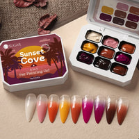 9-Color French Pat Gel Nail Polish Set – 4-in-1 UV/LED | Gradient, Stamping & Painting | DIY & Pro