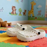 Girls Pink Cut-Out Clogs - Soft Anti-Slip Indoor/Outdoor Shoes