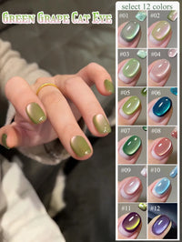 Glitter Cat Eye Gel Nail Polish — Whitening Strawberry Pink, Glass Bead Effect, 10ml