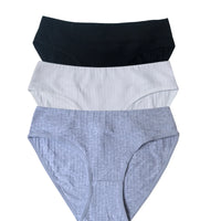 Set de 3 Panties de Algodón - Ropa Interior de Talle Bajo M-XL
