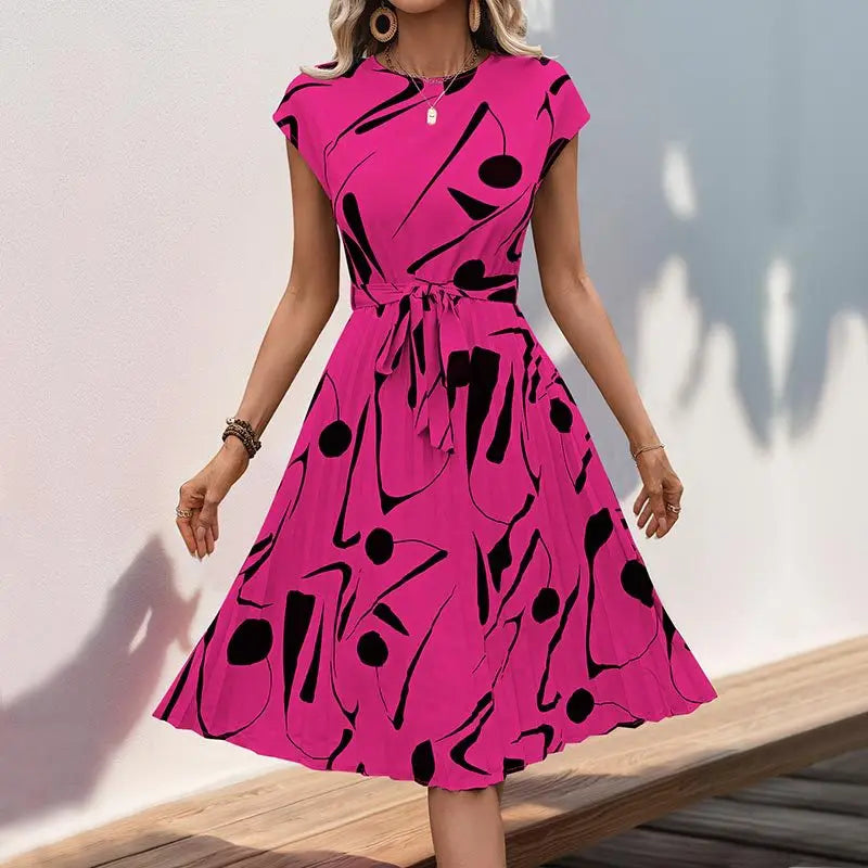 Casual Loose Printed A-Line Midi Dress | Vintage Elegant Women's Summer Dress
