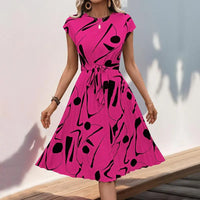 Casual Loose Printed A-Line Midi Dress | Vintage Elegant Women's Summer Dress