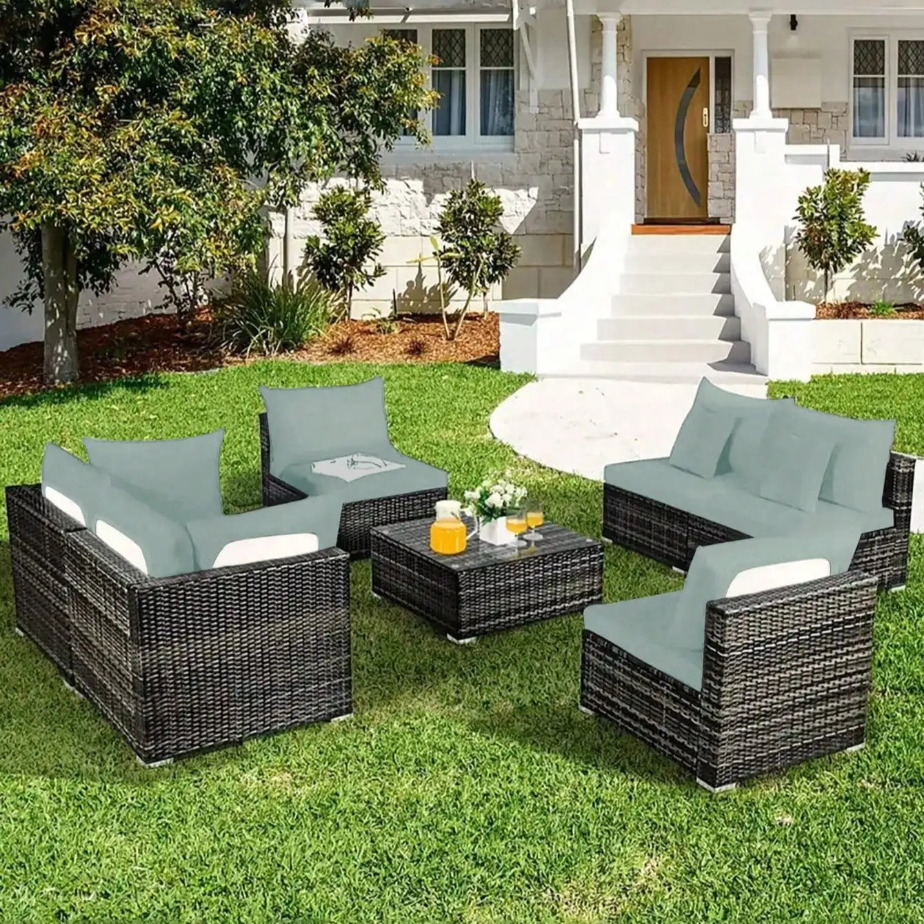 Tropical Print Outdoor Sofa Cushion Cover Set | Stretch Seat Protectors