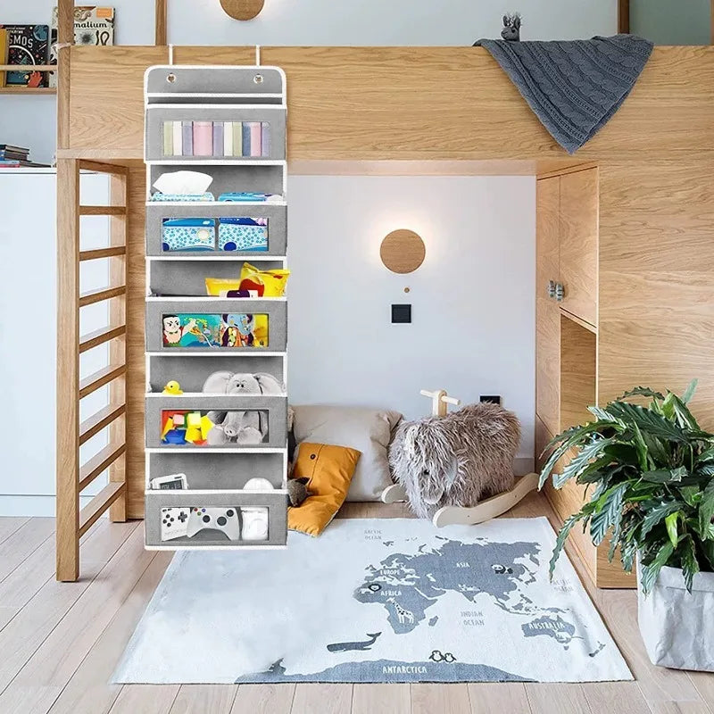 5-Shelf Over-the-Door Hanging Organizer – Large Capacity Storage for Bedroom & Bathroom