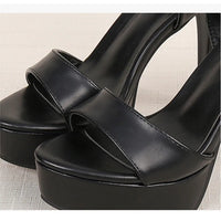 Women's Platform High Heel Sandals | Open Toe Buckle Strap Dress Pumps | US 4.5–10