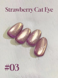 Glitter Cat Eye Gel Nail Polish — Whitening Strawberry Pink, Glass Bead Effect, 10ml