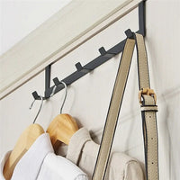 5-Hook Over-the-Door Organizer Rack – No-Drill Iron Hanger for Coats, Towels & Bags