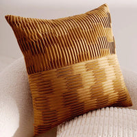 French Light Luxury Forest Jacquard Cushion Cover | Brown Patchwork Pillow Case