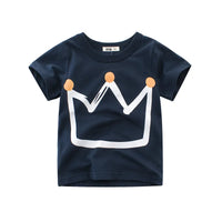 Boys Summer Cartoon Stripe T-Shirt | Short Sleeve Kids Tee Ages 2–9 Years