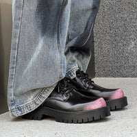 Men's Genuine Leather Platform Derby Shoes - Waterproof Casual Loafers