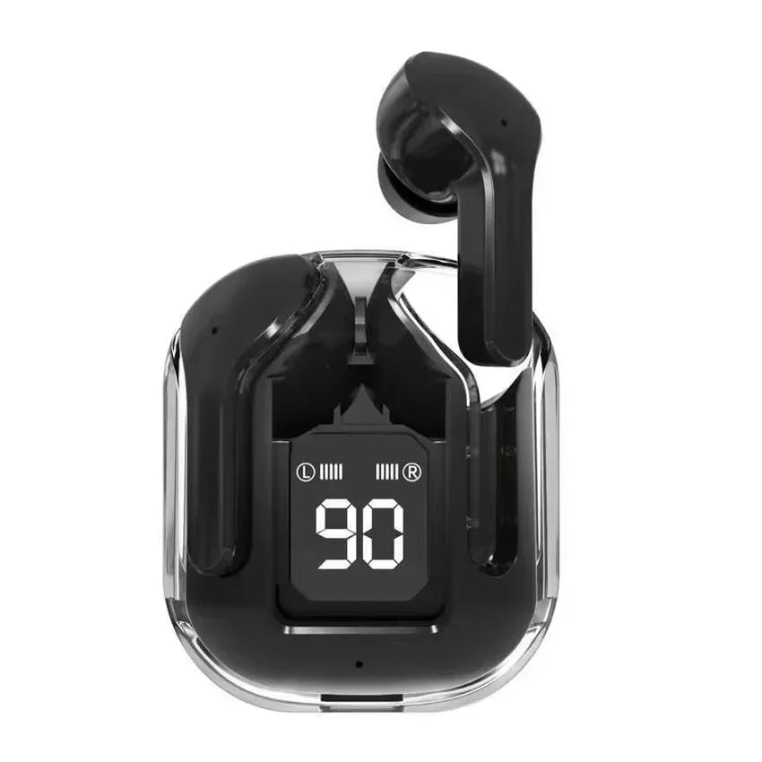 TWS ANC Wireless Earbuds – Hi-Fi Stereo, Transparent Charging Case with Digital Display