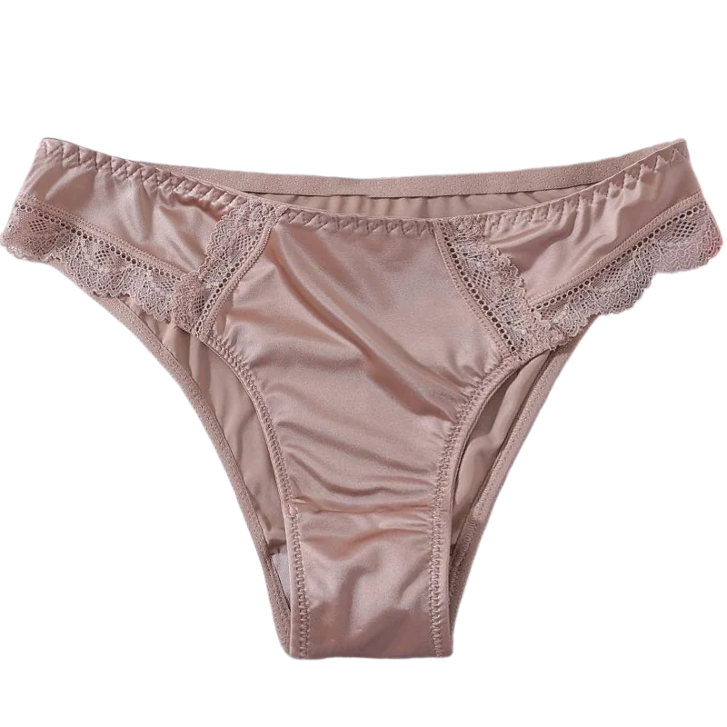 Silk Satin Lace G-String Panties – Low-Rise, One-Piece Seamless Design | Women's Lingerie M–XL