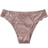Silk Satin Lace G-String Panties – Low-Rise, One-Piece Seamless Design | Women's Lingerie M–XL