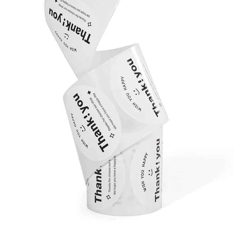 120-200Sheets/Roll Thank You Stickers DIY Decor Labels for Cake Bakery Baking Decoration Self-adhesive Label Gift Wrap Sticker