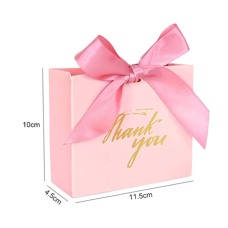 5/10pcs Thank You Candy Boxes Wedding Favors Gift Packaging Box Bag Christmas Birthday Party Baby Shower Present Packing Decor