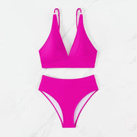 Bikini Talle Alto Cuello V - Traje de Baño Clásico de Dos Piezas