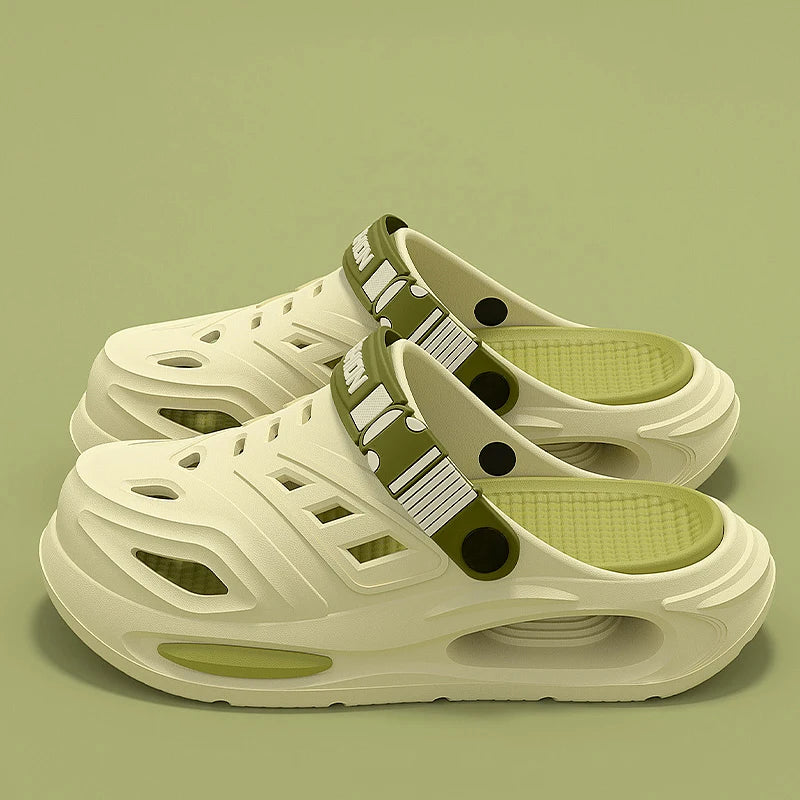 Smile Platform Slides - Thick Sole Cushioned Sandals with Removable Insoles