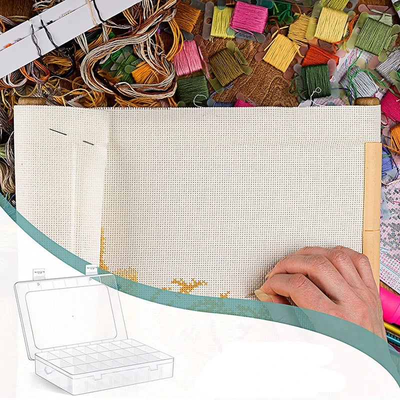 Plastic Organizer Box with Adjustable Dividers – 24 or 36 Grids | Jewelry, Beads, Craft & Fishing Tackle Storage