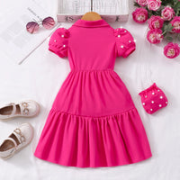 Pearl Detail A-Line Princess Dress – Casual Summer Girls' Dress Ages 3–7